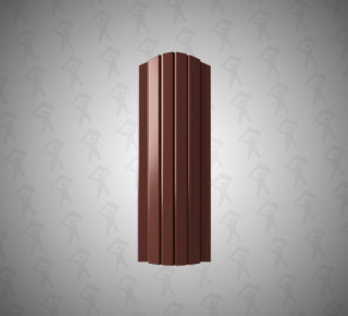 Евроштакетник полукруглый, 110 мм (толщина 0,5 мм), полиэстер односторонний, RAL 8017 Шоколадно-коричневый